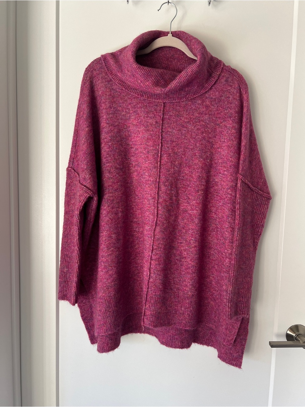 Anthropologie Cowl Neck Sweater in Marled Rose